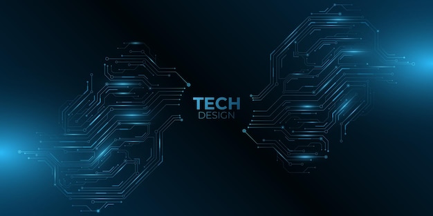 Teknologi baggrund med glødende kredsløbs computerkort. Lyseffekt. Big data. Software. Hitech