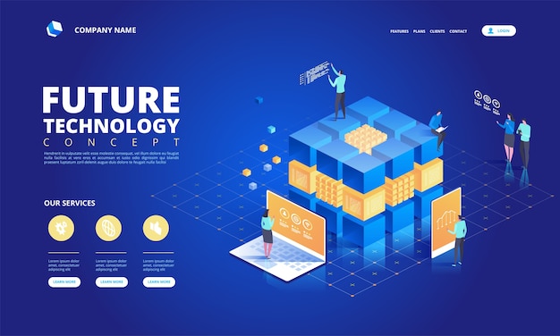 Teknologi isometrisk koncept illustration
