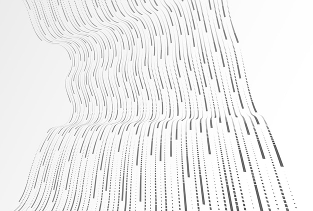 Teknologi vektor abstrakt baggrund med linjer big data flow, 3D abstraktion af nanoteknologi og videnskab, elektronik og digital stil, wire net dimensional perspektiv.