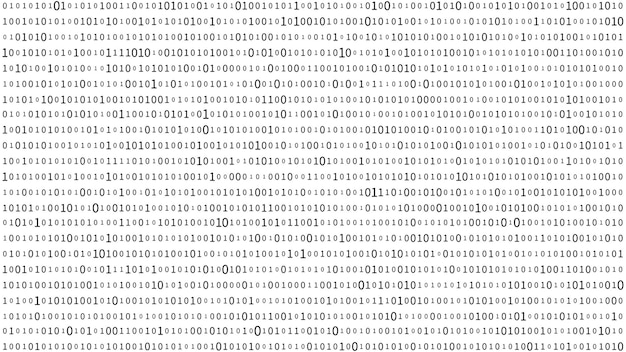 Teknologi-vektor, binær kode. Tilfældige tal på skærmen. Hacket software. Matrix-videnskabsbaggrund. Big data-analyse