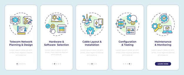 telecom network installation onboarding mobile app screen