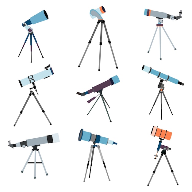 Telescope for astronomy Optical instrument search cosmos space Vector
