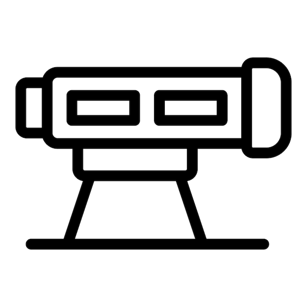 telescope icon illustration in black
