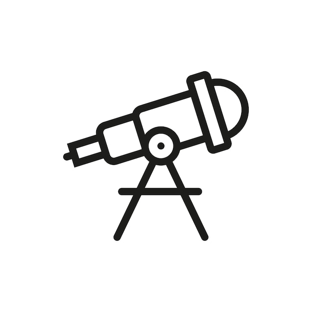 Telescope vector icon Flat black telescope icon