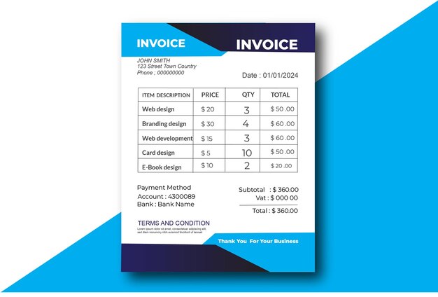 template design invoice element vector