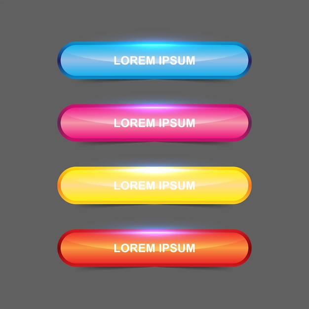 template four shiny lower third label vector illustration design