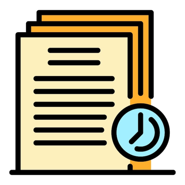 temporary files icon outline temporary files vector icon color flat isolated