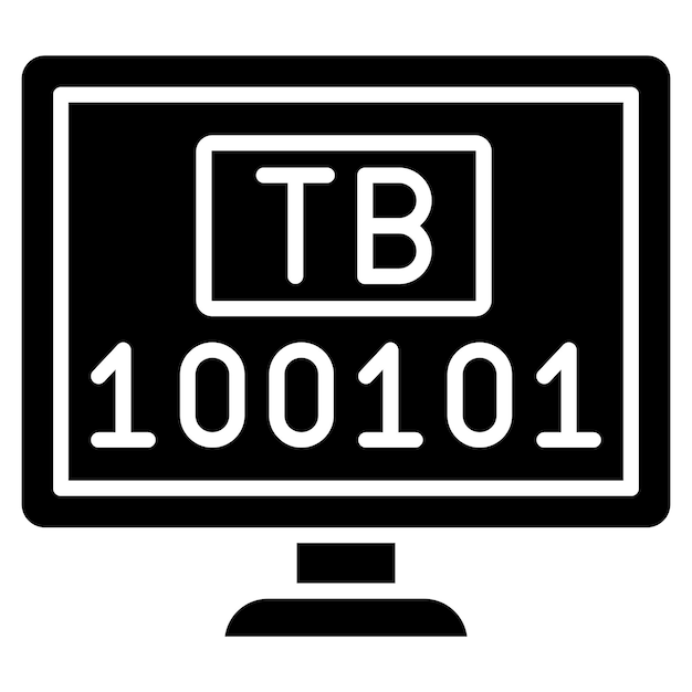 Terabyte Glyph Solid Black Illustration