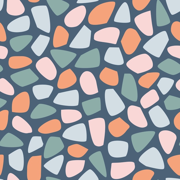 Terrazzo style seamless pattern like candies Modern vector illustration for fabric print wrapping paper flooring
