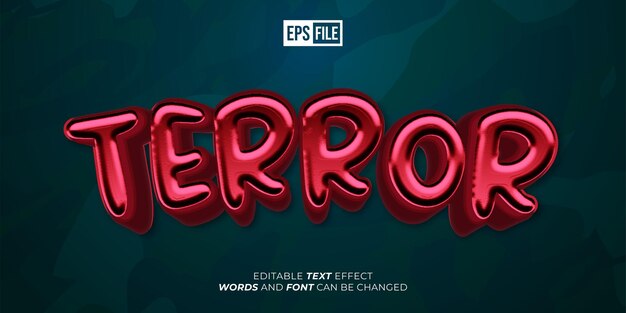 terror 3d style editable text effect