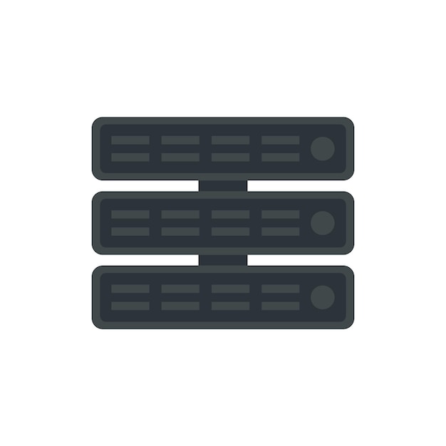 Test software server icon Flat illustration of test software server vector icon isolated on white background