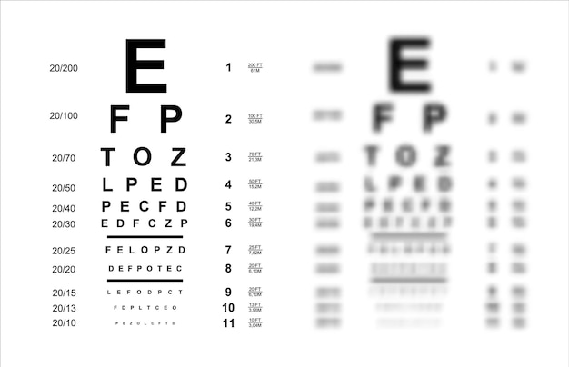 Testing board for verification of the patient vector image testing isolated on white background