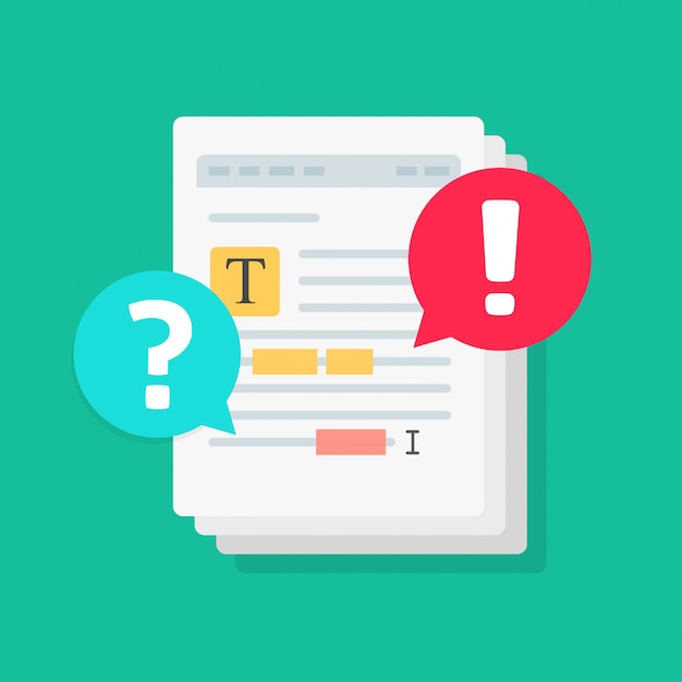 text document file chat commenting or editing docs online  flat cartoon illustration