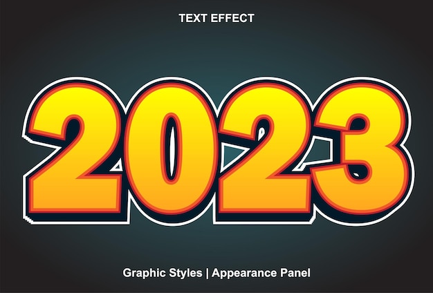 Text effect 2023 with graphic style and editable