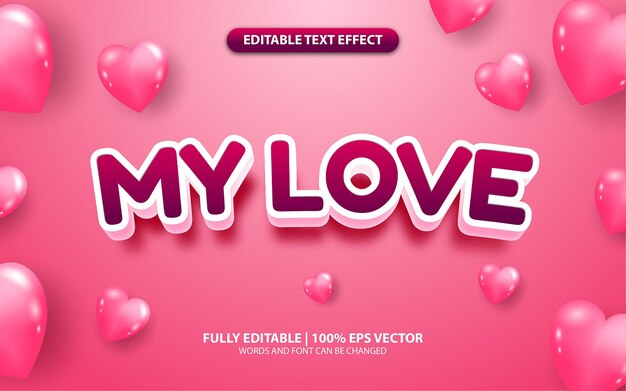 Text Effect 3D My Love