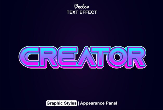 text effect creator with graphic style and editable