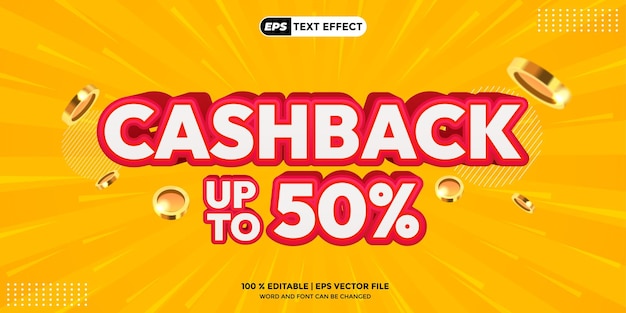Text Effect Design Cashback Gradient Background Design