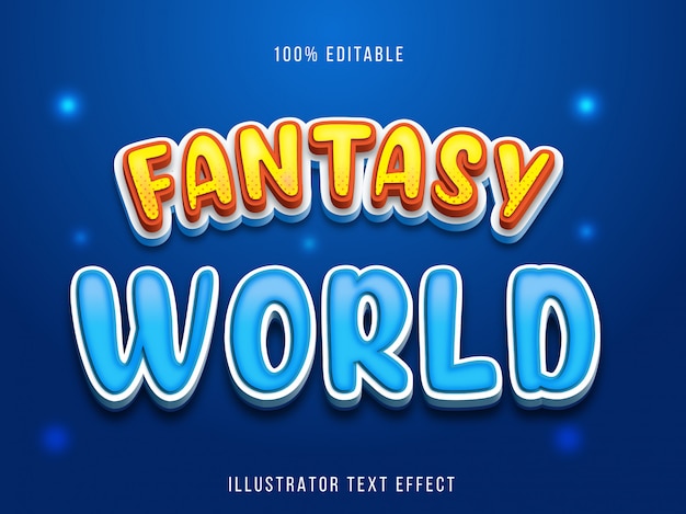 Text Effect editable -  Blue Fantasy title style