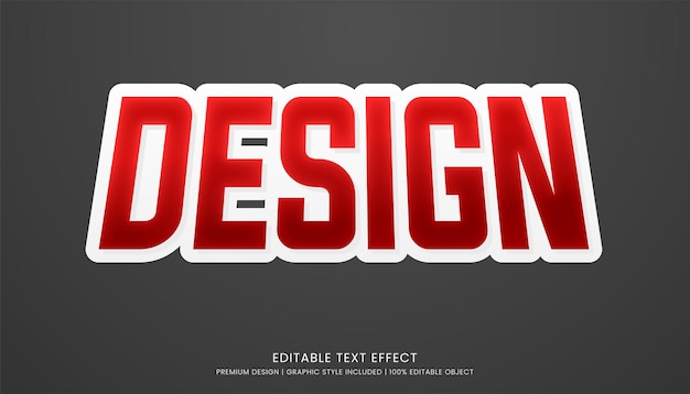 text effect editable template vector design 3d bold style
