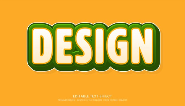 text effect editable template vector design 3d bold style