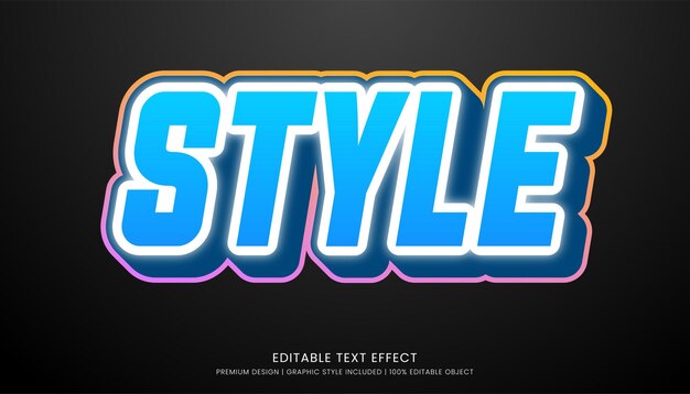 text effect editable vector design template bold and abstract style use for business logo and brand