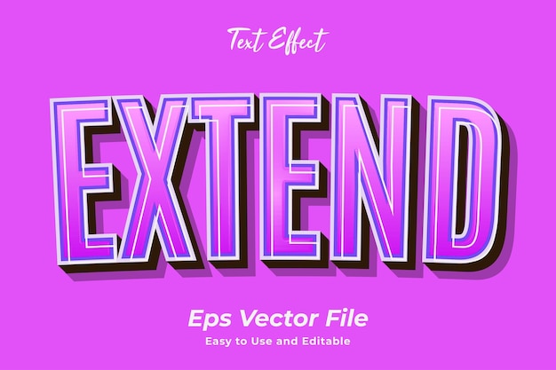 text effect extend editable and easy to use premium vector