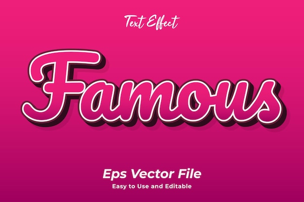 text effect famous editable and easy to use premium vector