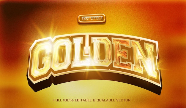 Text effect gold style vector