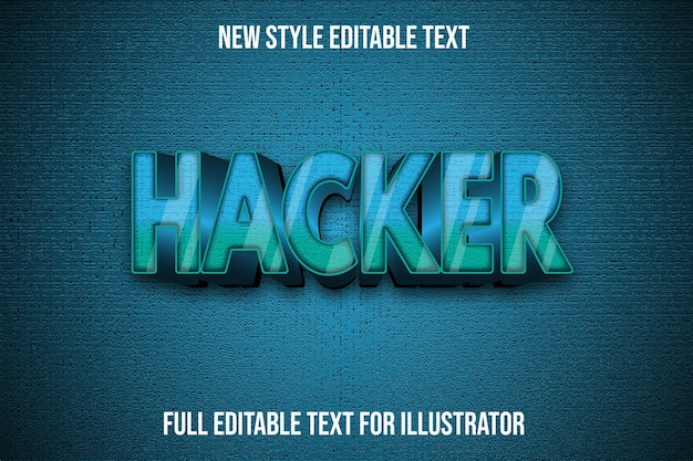 Text effect hacker color green and black gradient