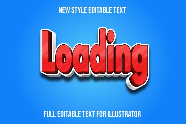 text effect loading color red and white gradient