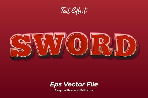 text effect sword editable