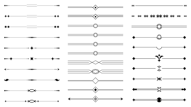 Text separator divider decoration set for elegant design
