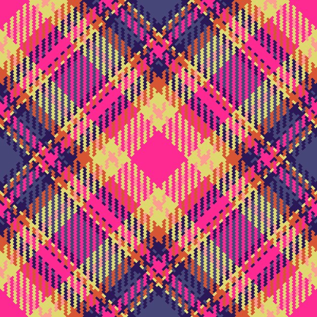 Textile plaid fabric Pattern seamless vector Texture check tartan background