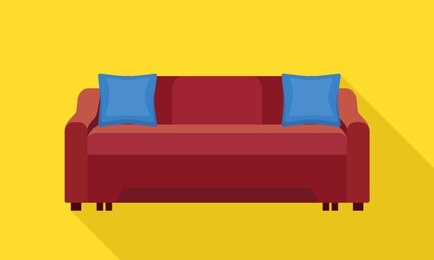 textile sofa icon flat illustration of textile sofa vector icon for web design