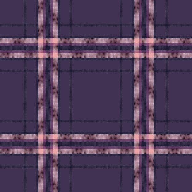 Texture plaid textile of check pattern vector with a fabric background tartan seamless in violet and dark colors