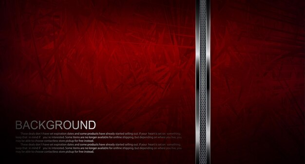 Textured illustration in red abstract shapes like thorns metallic mesh frame with a border
