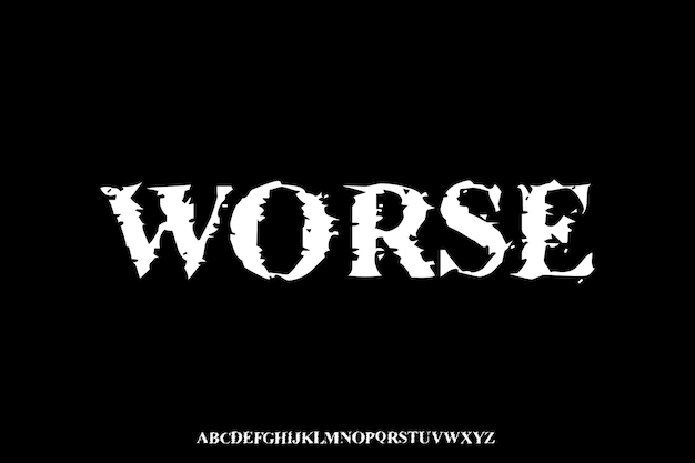 Textured Worse Creative Vector Grunge Display Alphabet Font Design