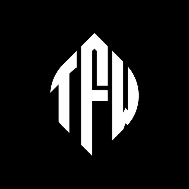 TFW circle letter logo design with circle and ellipse shape TFW ellipse letters with typographic style The three initials form a circle logo TFW Circle Emblem Abstract Monogram Letter Mark Vector