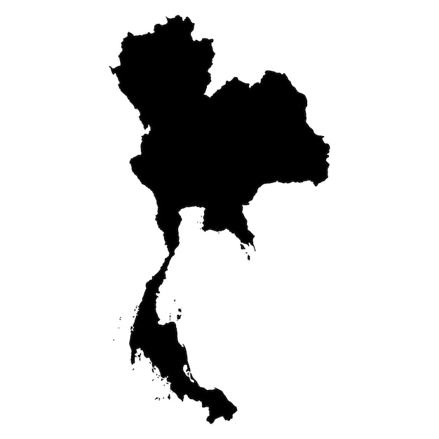 Thailand map silhouette vector illustration