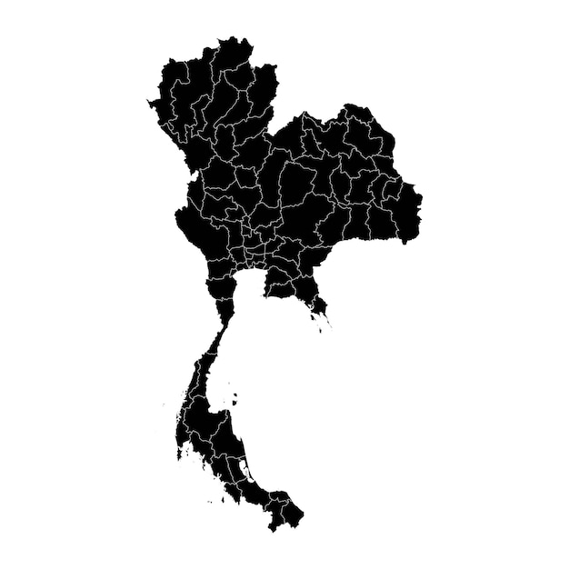 Thailand map with administrative divisions Vector illustration