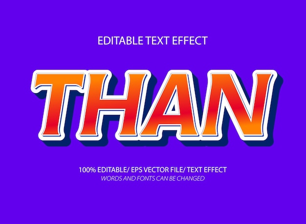 Than editable text effect and editable text style