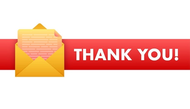 Thank you latter sign Envelope sign Vector stock illustration