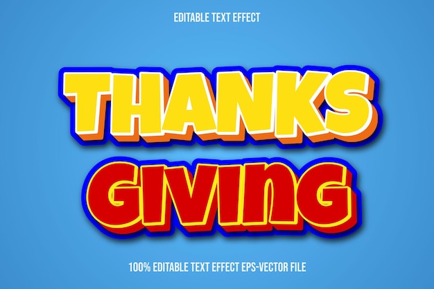 thanks giving editable text effect 3d emboss gradient style