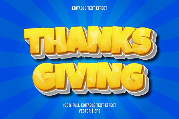 thanksgiving editable text effect comic style