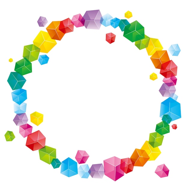 the abstract element of the cube, the background is white.