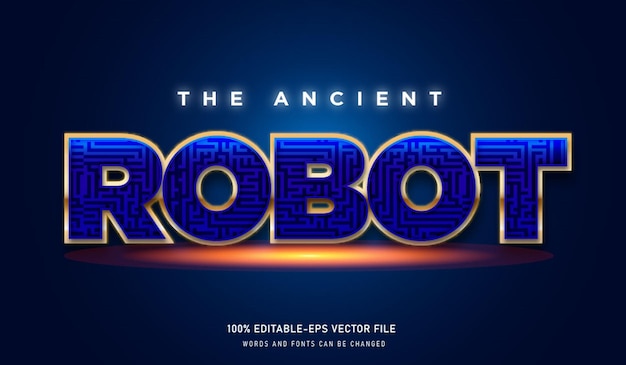 The ancient robot text effect and editable font