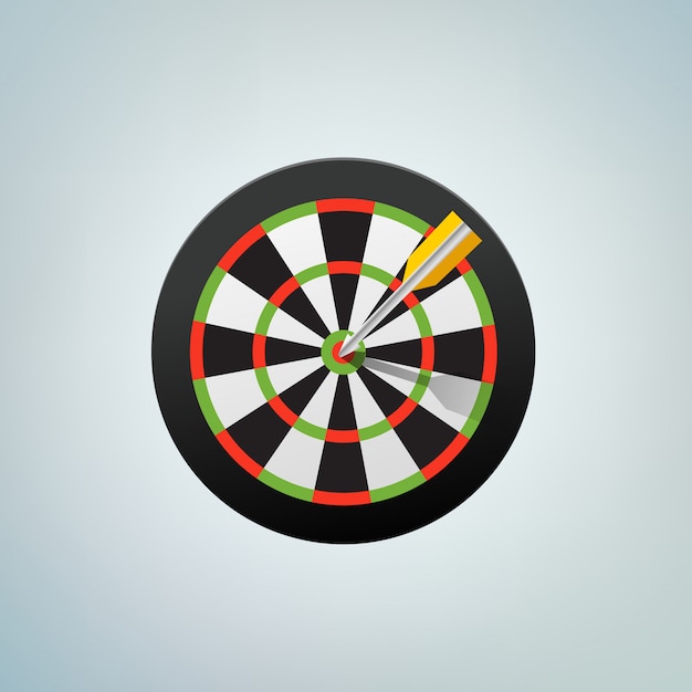 The arrow in bulls eye. Color vector illustration