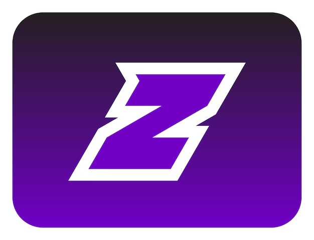 The bold slanted Z letter logo sharp corners is made from a basic triangle shape