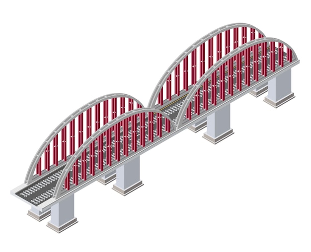 The bridge skyway of urban infrastructure is isometric