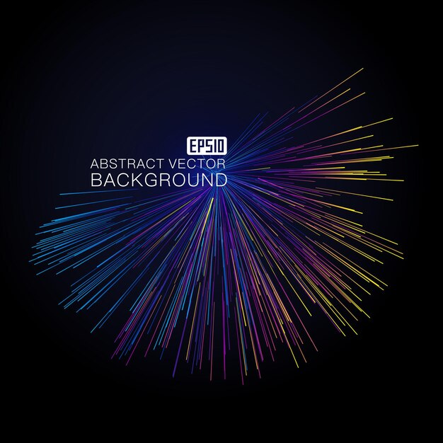 The color lines compose the light beam background the abstract vector background